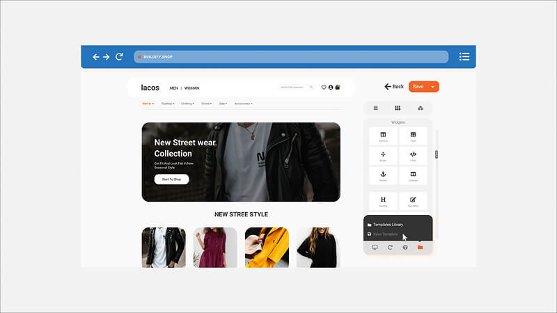 Pagebuilder app screen example.